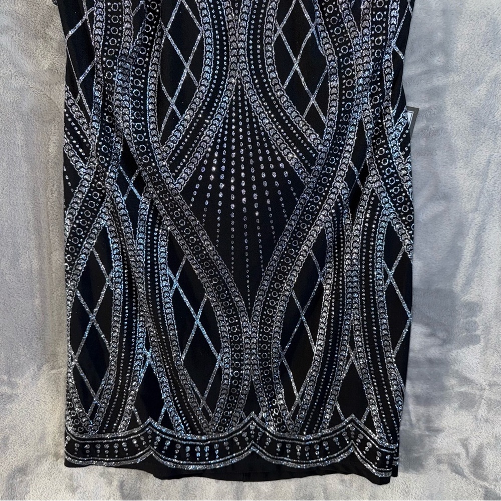 Speechless Dress Juniors 15 Black Silver Glitter Halter Bodycon NWT Holiday NYE - Picture 4 of 16